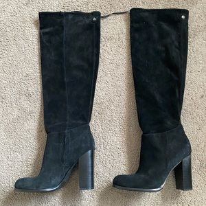 Sam Edelman Suede Black Knee High Boots